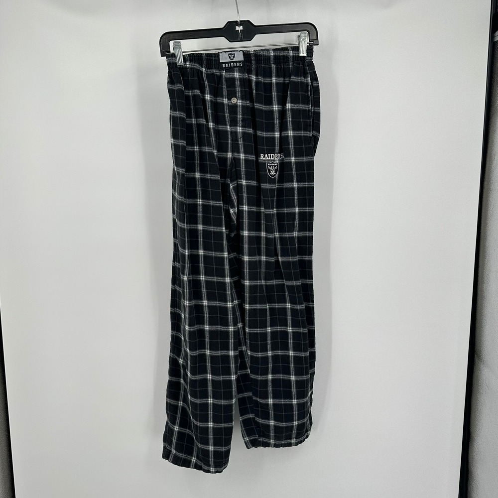 Reebok Oakland Raiders NFL Mens Plaid Flannel Lounge Pajama Pants Size M